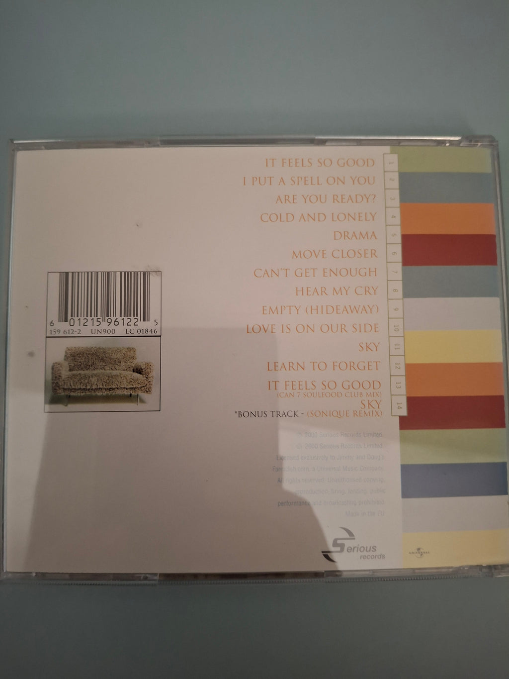 Sonique - Hear My Cry UK Special Edition CD (2000 Serious Records 159 612-2)
