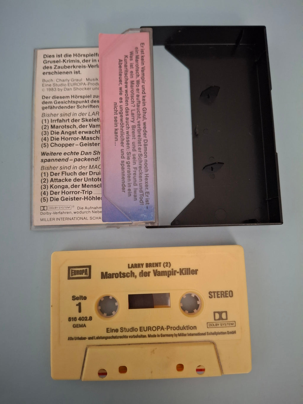 Dan Shocker - Larry Brent (2) Marotsch, der Vampir-Killer Vintage German Cassette (1983 Europa 516 402.8)