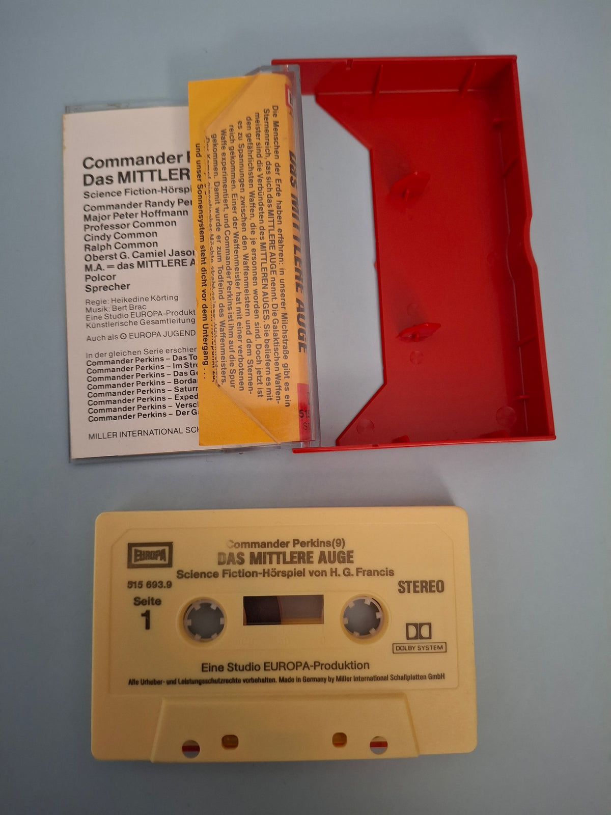 Commander Perkins - 9 Das mittlere Auge Vintage German Sci-Fi Cassette (1980 Europa 515 693.9)
