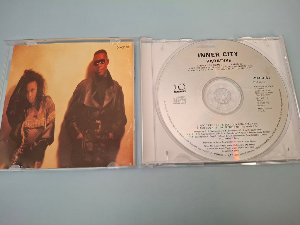 Inner City - Paradise Original UK First Pressing CD (1989 10 Records DIXCD 81)