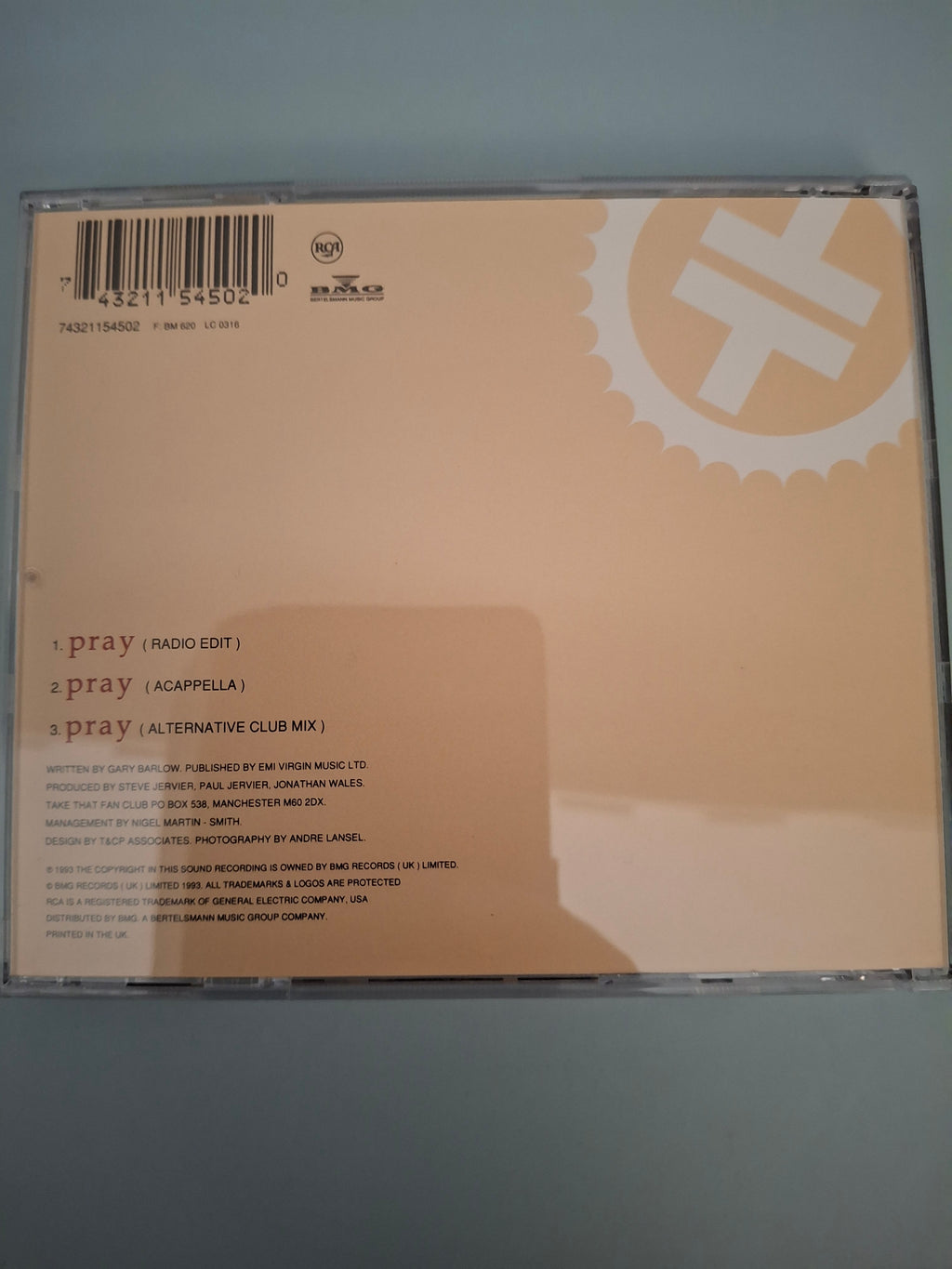 Take That - Pray CD Single (1993, RCA / BMG 74321154502)