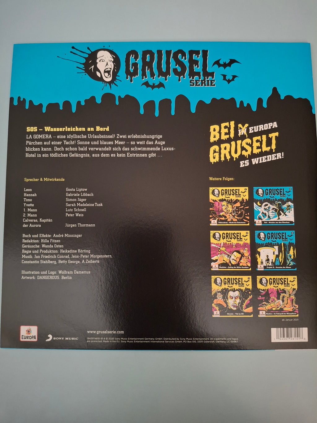 Gruselserie 006: SOS - Wasserleichen an Bord LP Vinyl (2020, Europa 19439748101)