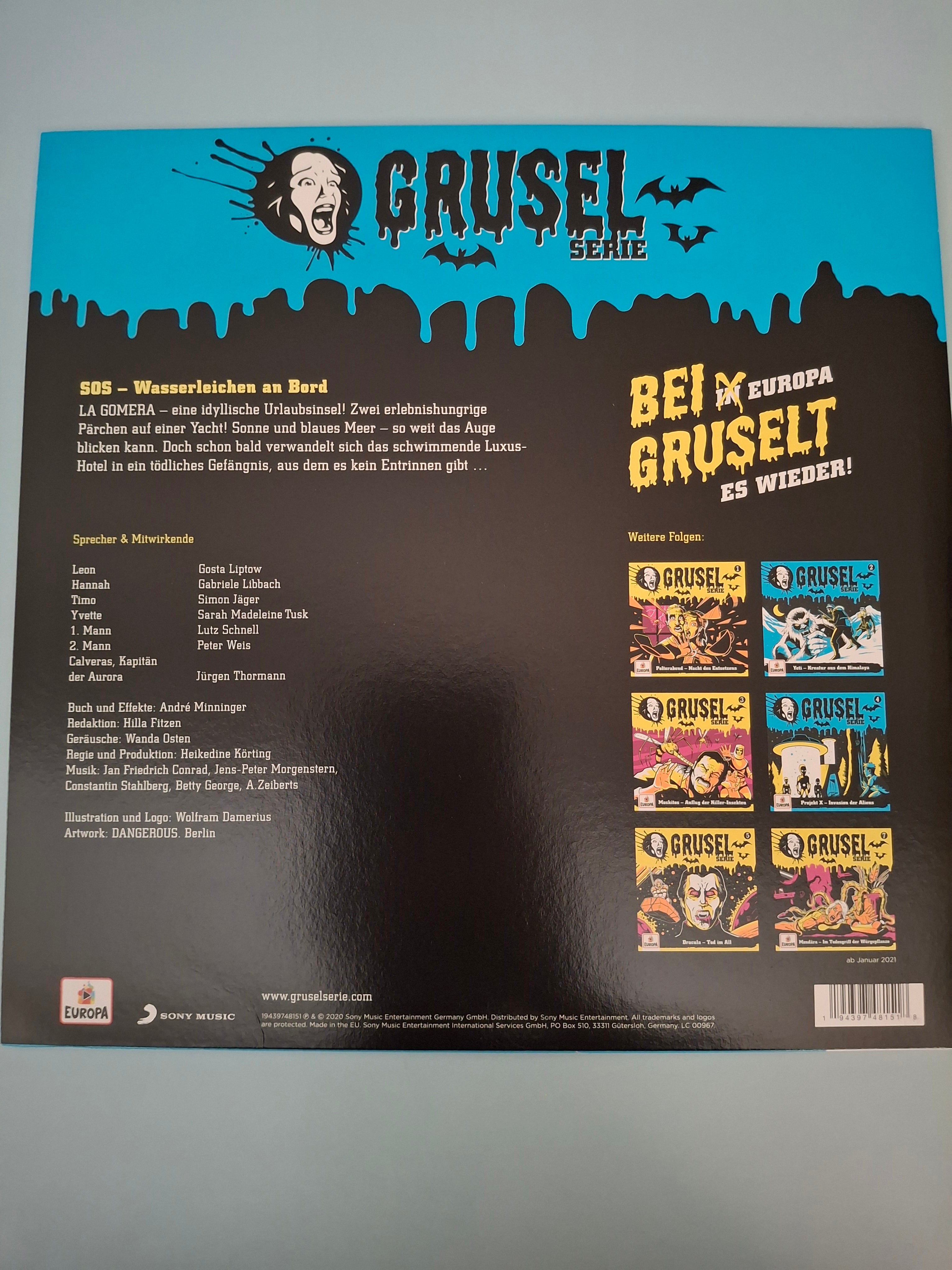Gruselserie 006: SOS - Wasserleichen an Bord LP Vinyl (2020, Europa 19439748101)