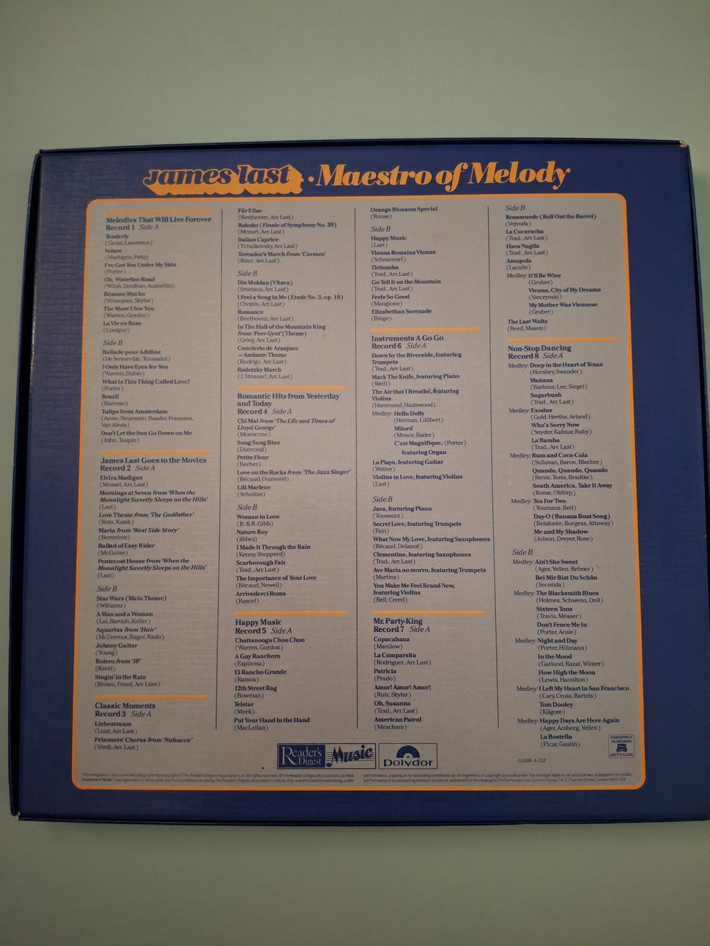 James Last - Maestro Of Melody 1984 Reader's Digest 8xLP Vinyl Box Set GJAM-A-132