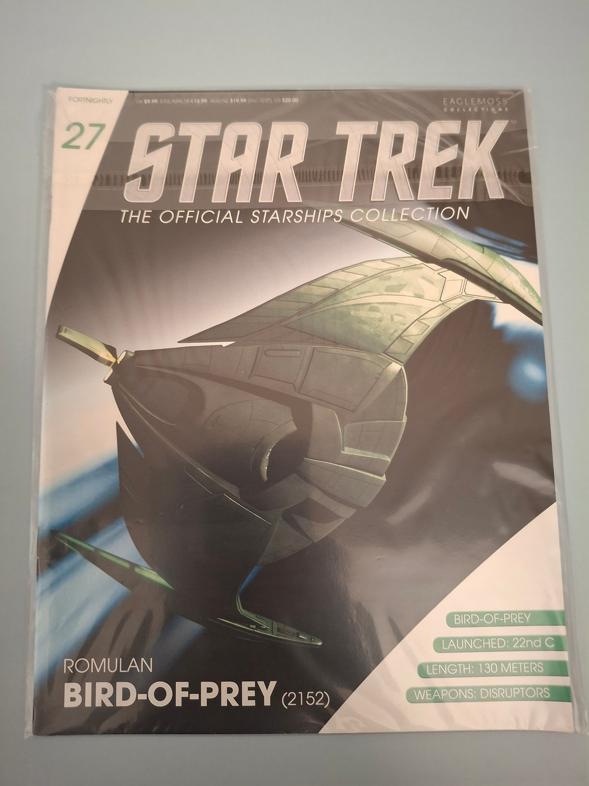 Eaglemoss Star Trek The Official Starships Collection Issue 27 Magazine Only (Romulan Bird-of-Prey 2152, Out Of Print)