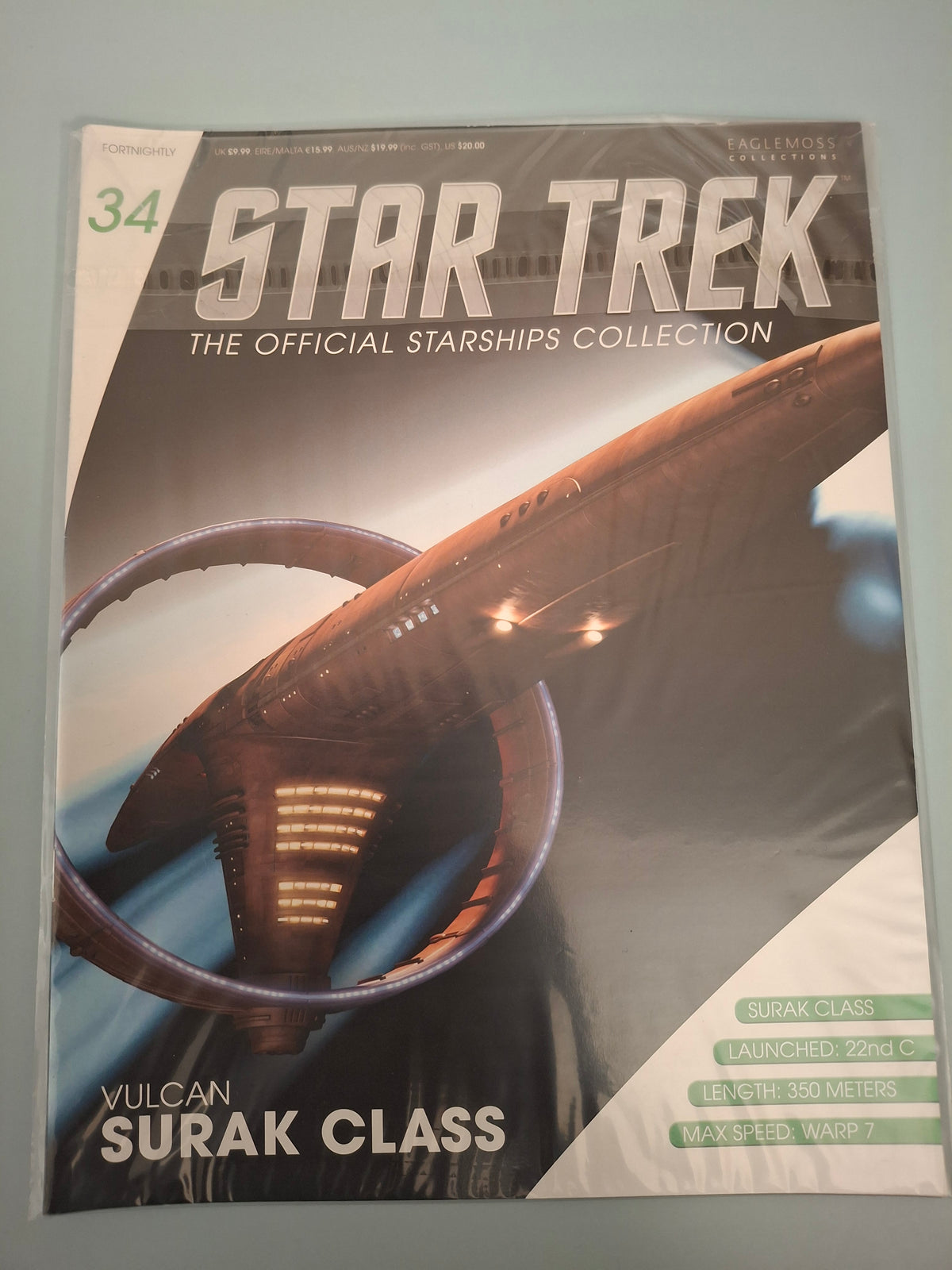 Eaglemoss Star Trek The Official Starships Collection Issue 34 Magazine Only (Vulcan Surak Class, Out Of Print)