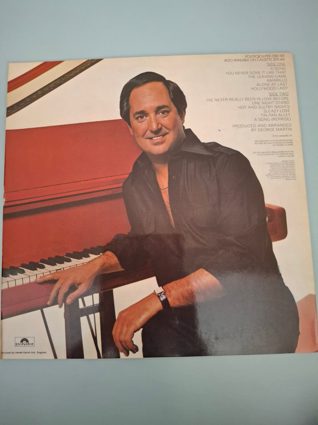 Neil Sedaka - A Song Original 12" Vinyl LP (UK Pressing, 1977, Polydor 2383-451)