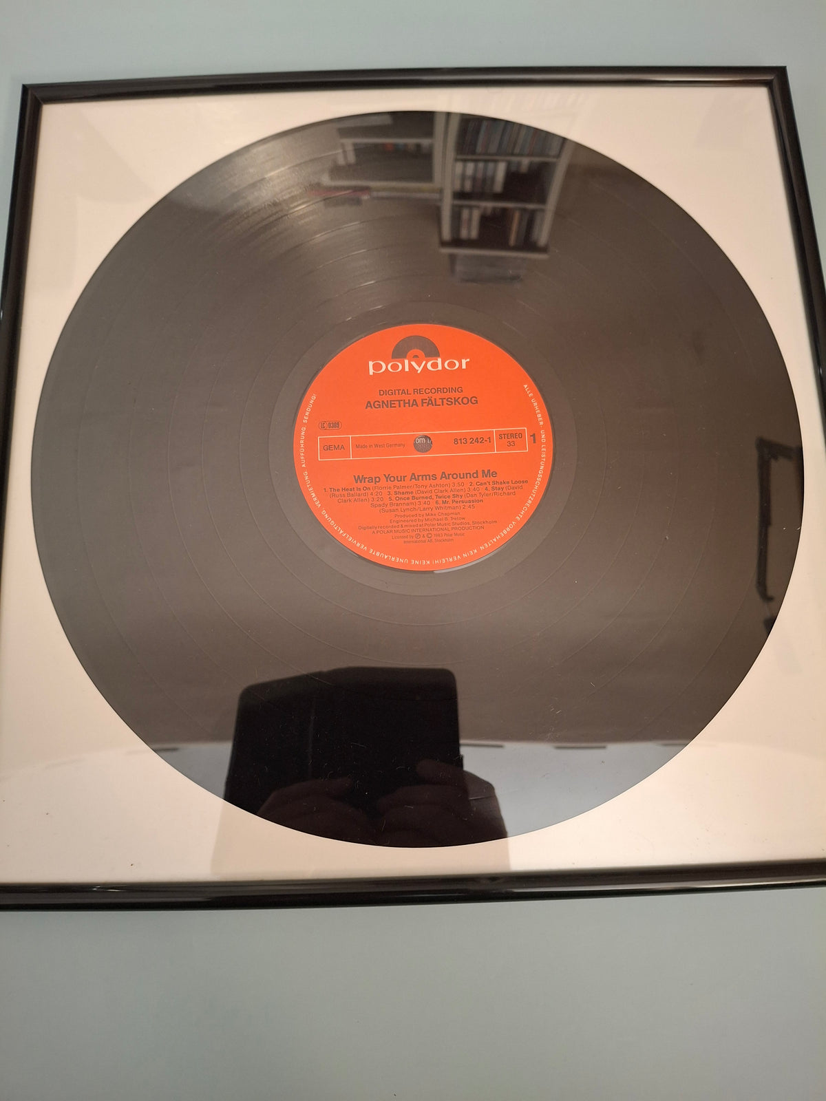 Agnetha Fältskog - Wrap Your Arms Around Me Framed 12" Vinyl Record (West German Pressing, Polydor 813 262-1, Acrylic Glazing Frame)