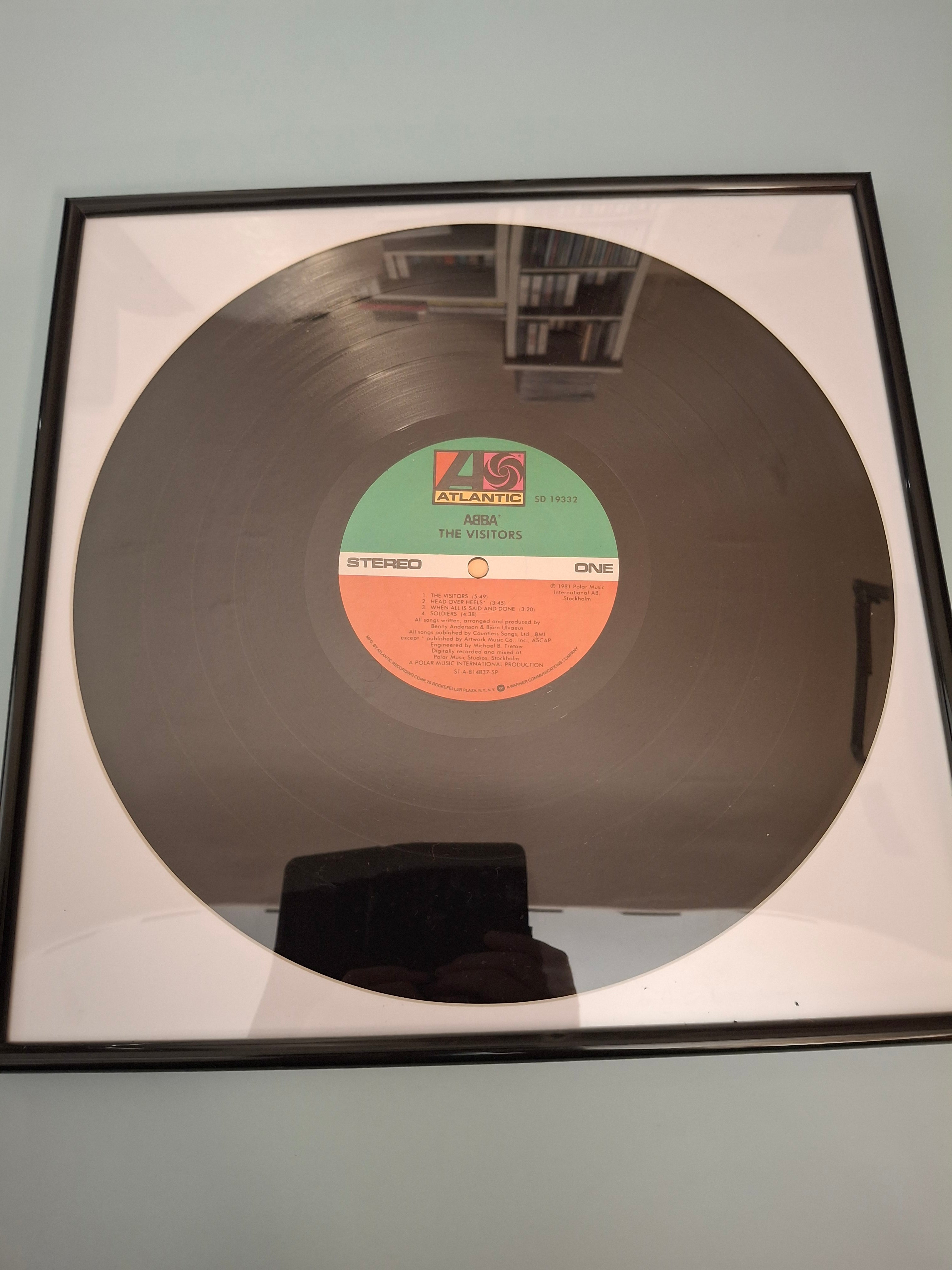 ABBA - The Visitors Framed 12" Vinyl Record (US Pressing, Atlantic SD 19332, Acrylic Glazing Frame)