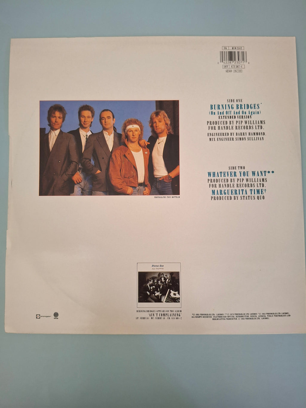 Status Quo: Burning Bridges (On And Off And On Again) 12" Vinyl Maxi Single (1988, QUO 2512)