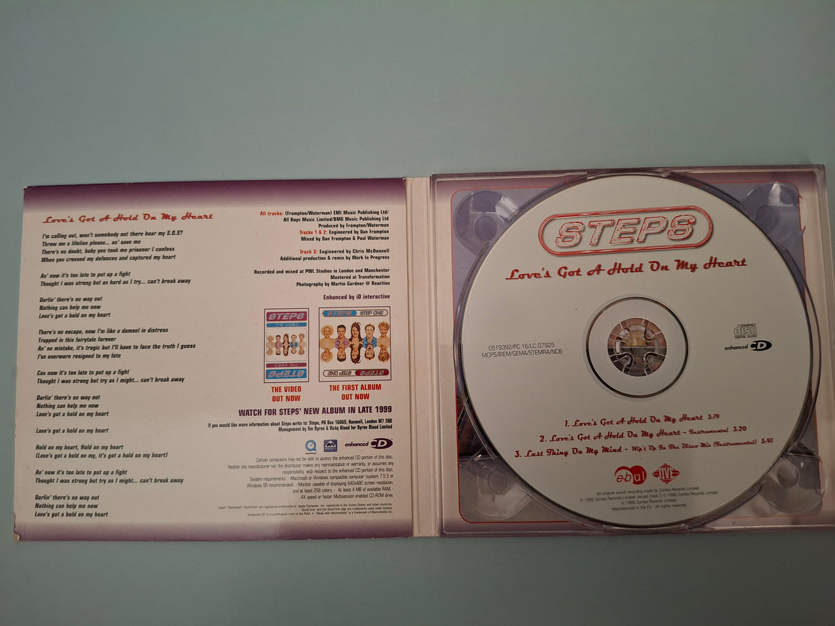 Steps - Love's Got A Hold On My Heart (UK & Europe 1999 Enhanced CD Single, Ebul/Jive, Cat No. 0519392)