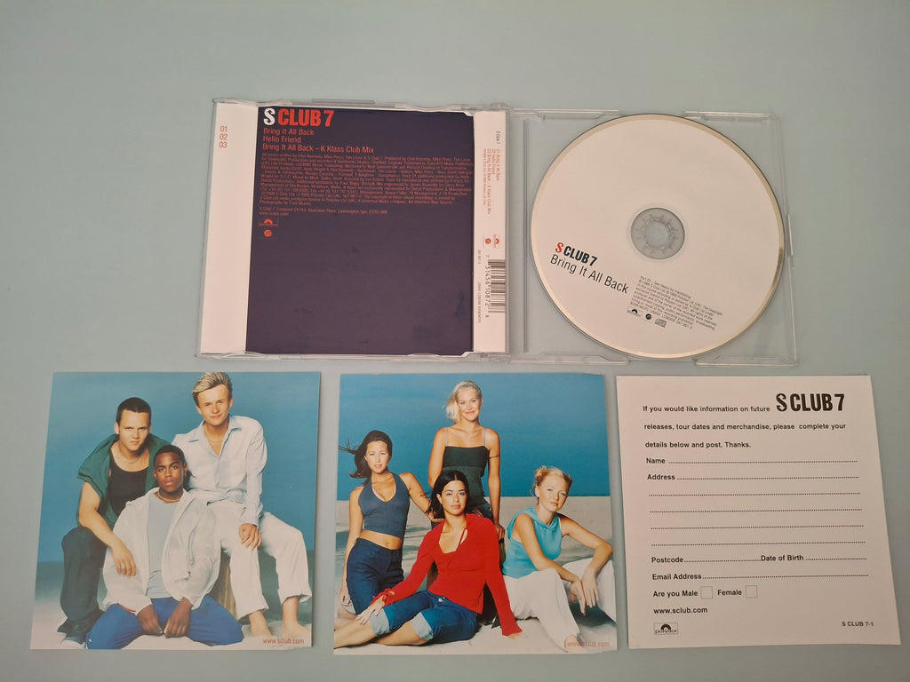 S Club 7 - Bring It All Back (UK 1999 Original CD2 Single with Postcards, Polydor, Cat No. 561 087-2)