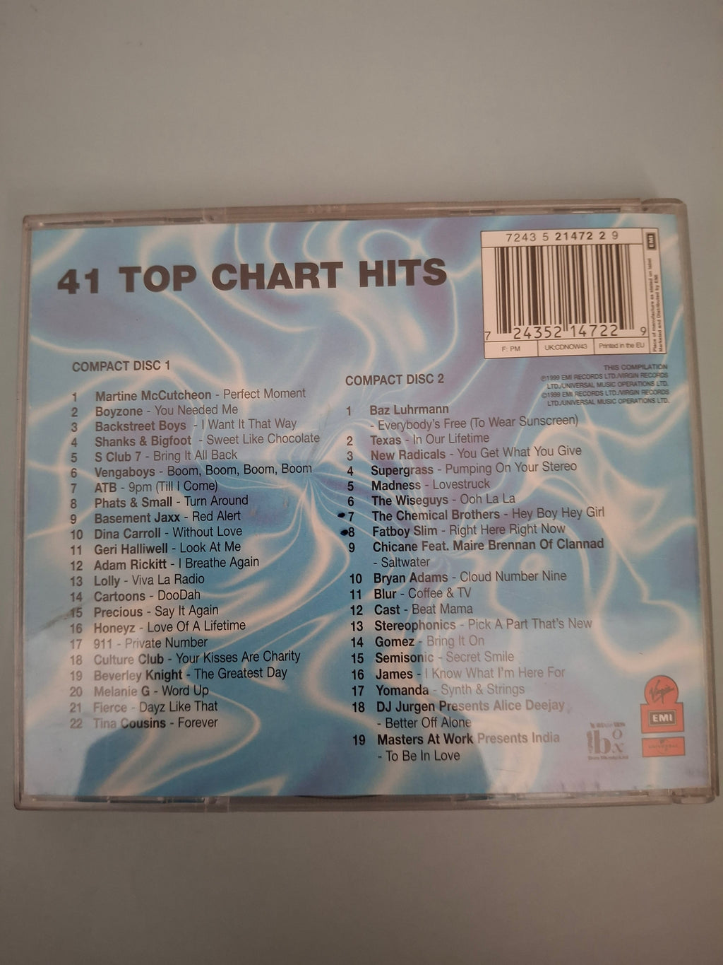 Various Artists - Now That's What I Call Music! 43 (UK & Europe 1999 Original 2CD Compilation, EMI/Virgin/Universal, Cat No. 7243 5 21472 2 9)