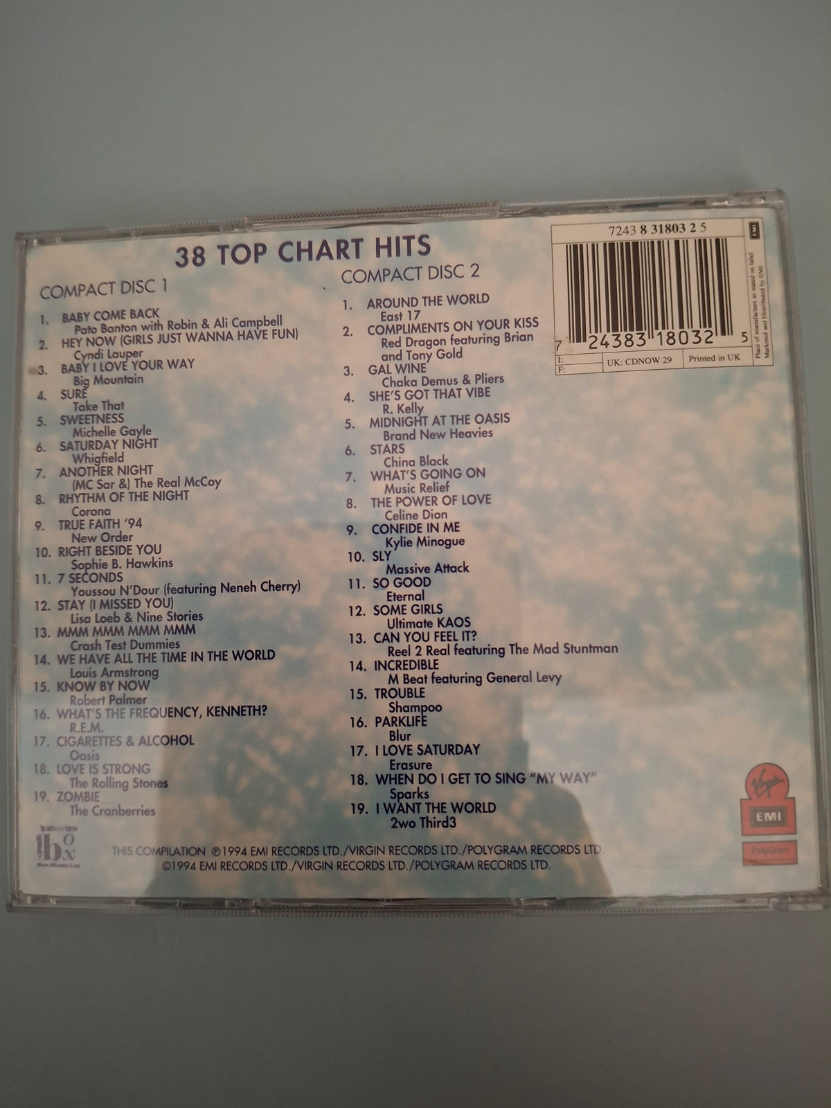 Various Artists - Now That's What I Call Music! 29 (UK 1994 Original 2CD Compilation Fatbox, EMI/Virgin/PolyGram, Cat No. 7243 8 31803 2 5)