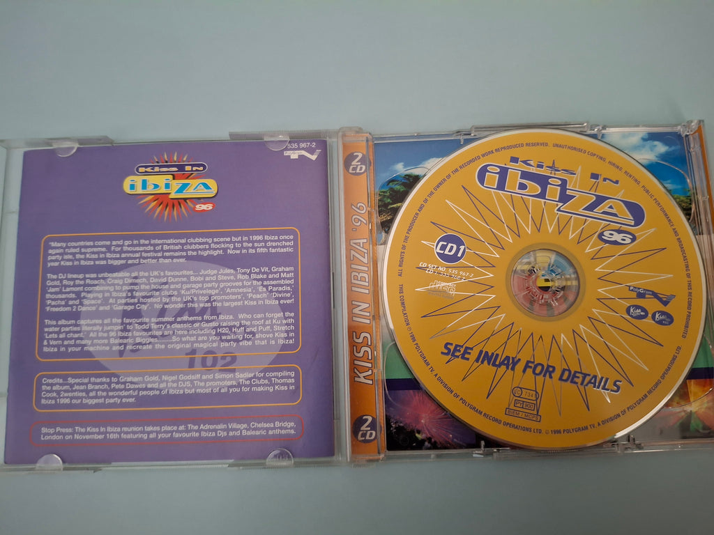 Various Artists - Kiss In Ibiza '96 (UK 1996 Original 2CD Compilation, Polygram TV / Kiss 102, Cat No. 535 967-2)