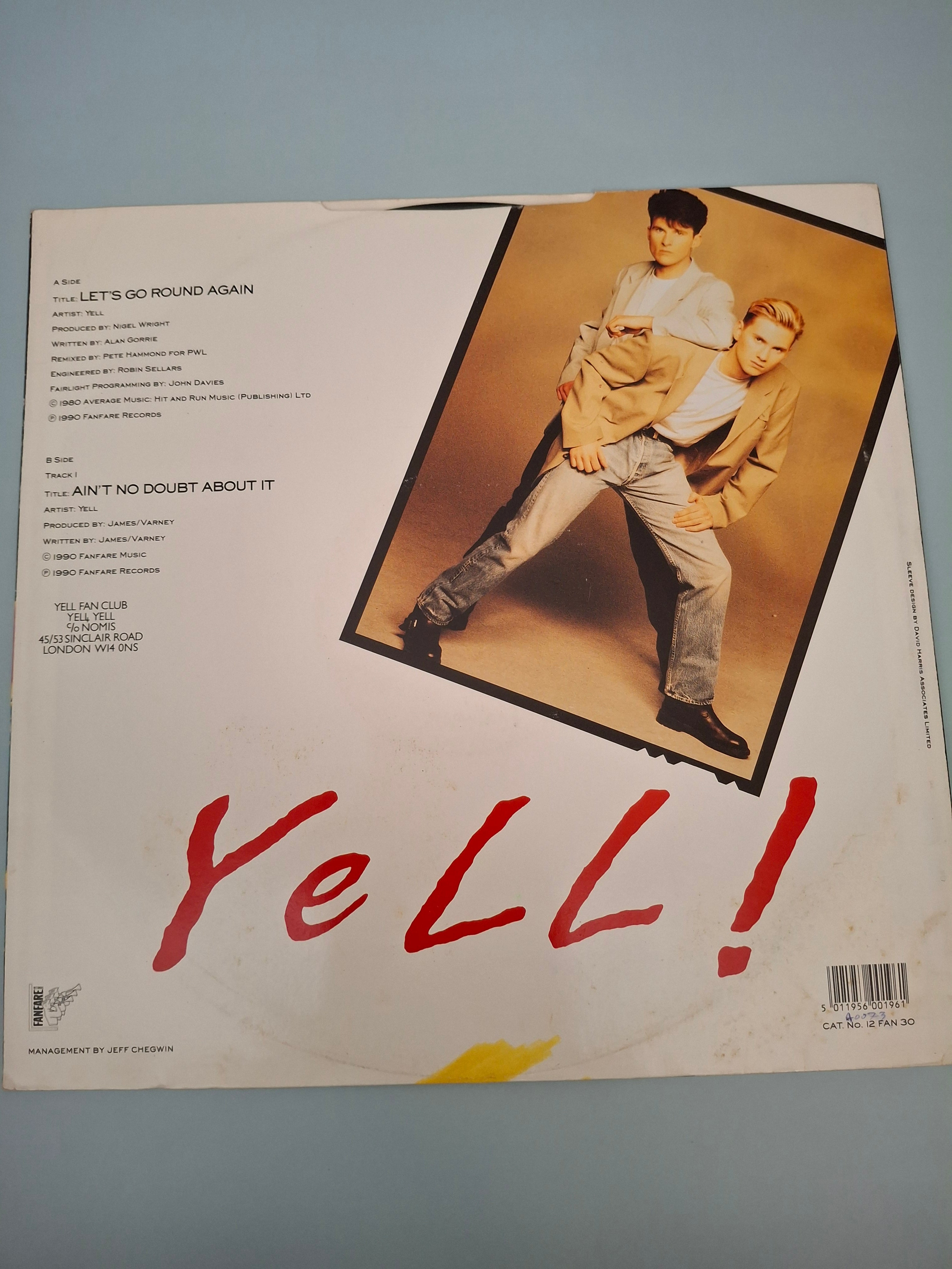 Yell! - Let's Go Round Again (UK 1990 Original 12" Maxi-Single, Fanfare Records, Cat No. 12 FAN 30)