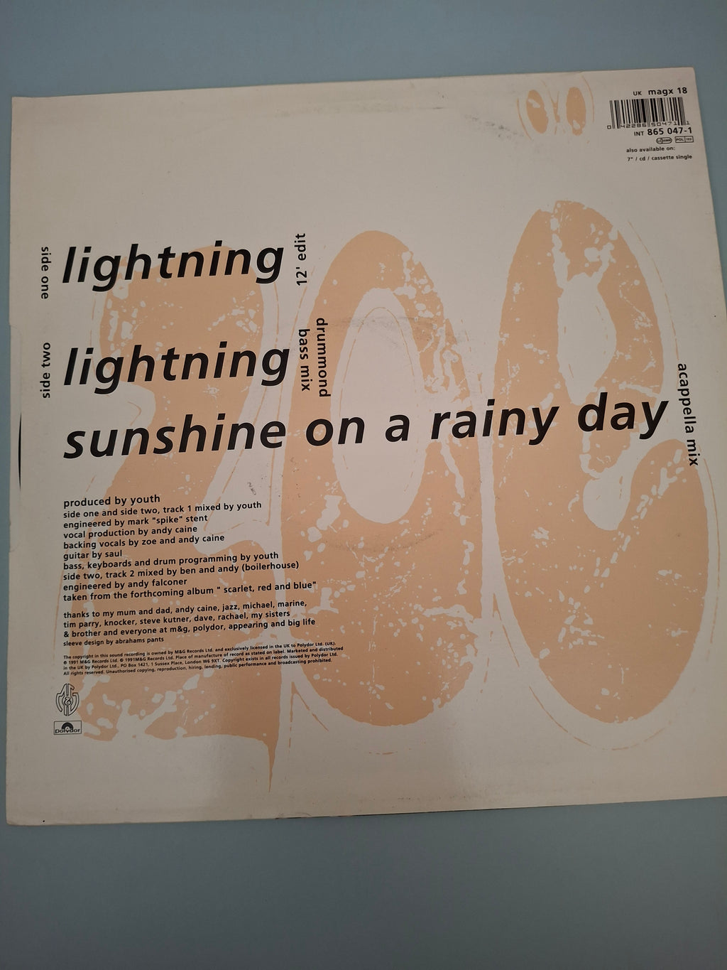 Zoë - Lightning (UK 1991 Original 12" Maxi-Single, M&G Records, Cat No. MAGX 18)
