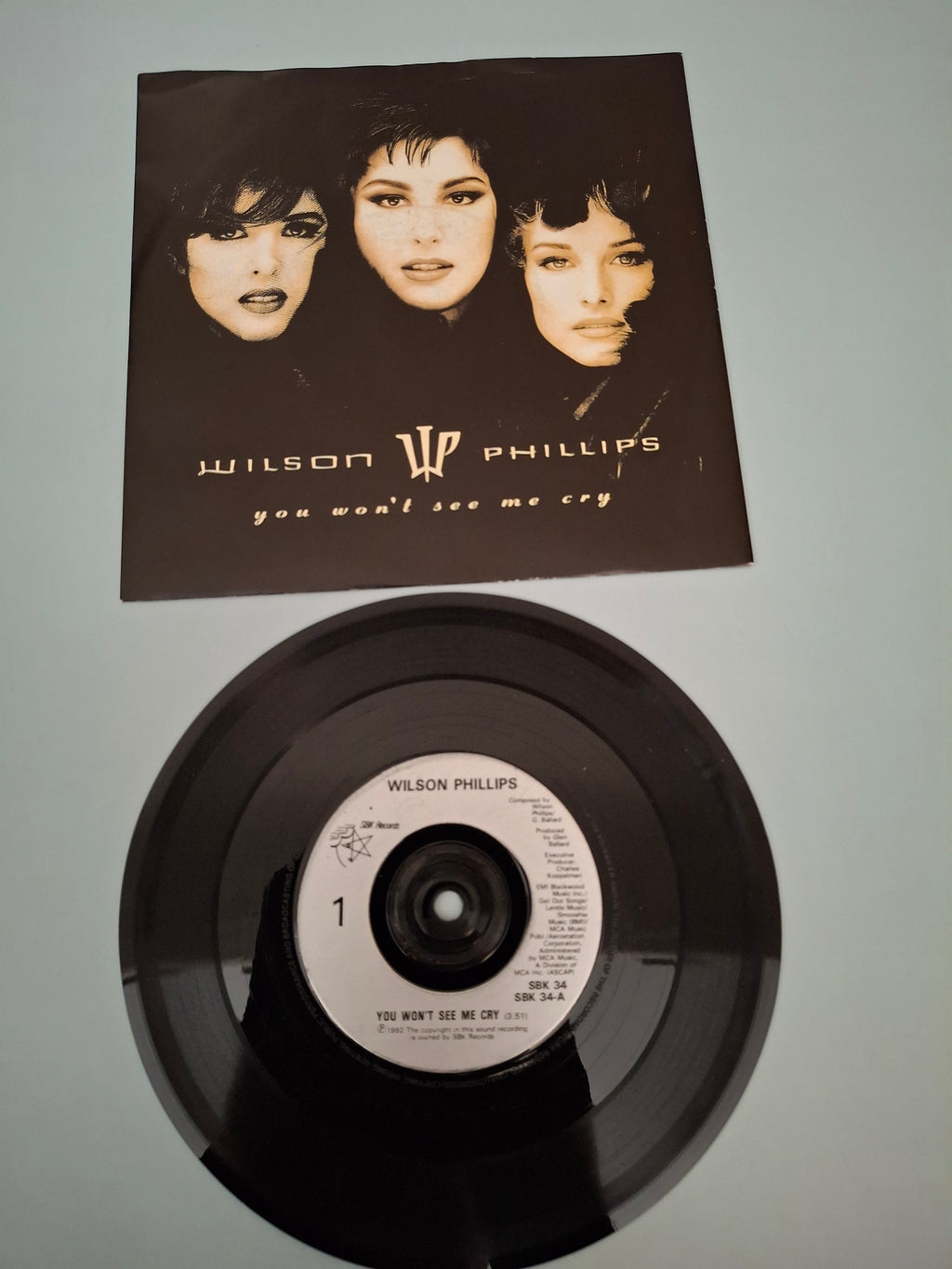 Wilson Phillips - You Won't See Me Cry / Hold On (UK 1992 Original 7" Vinyl Single, SBK Records, Cat No. SBK 34)