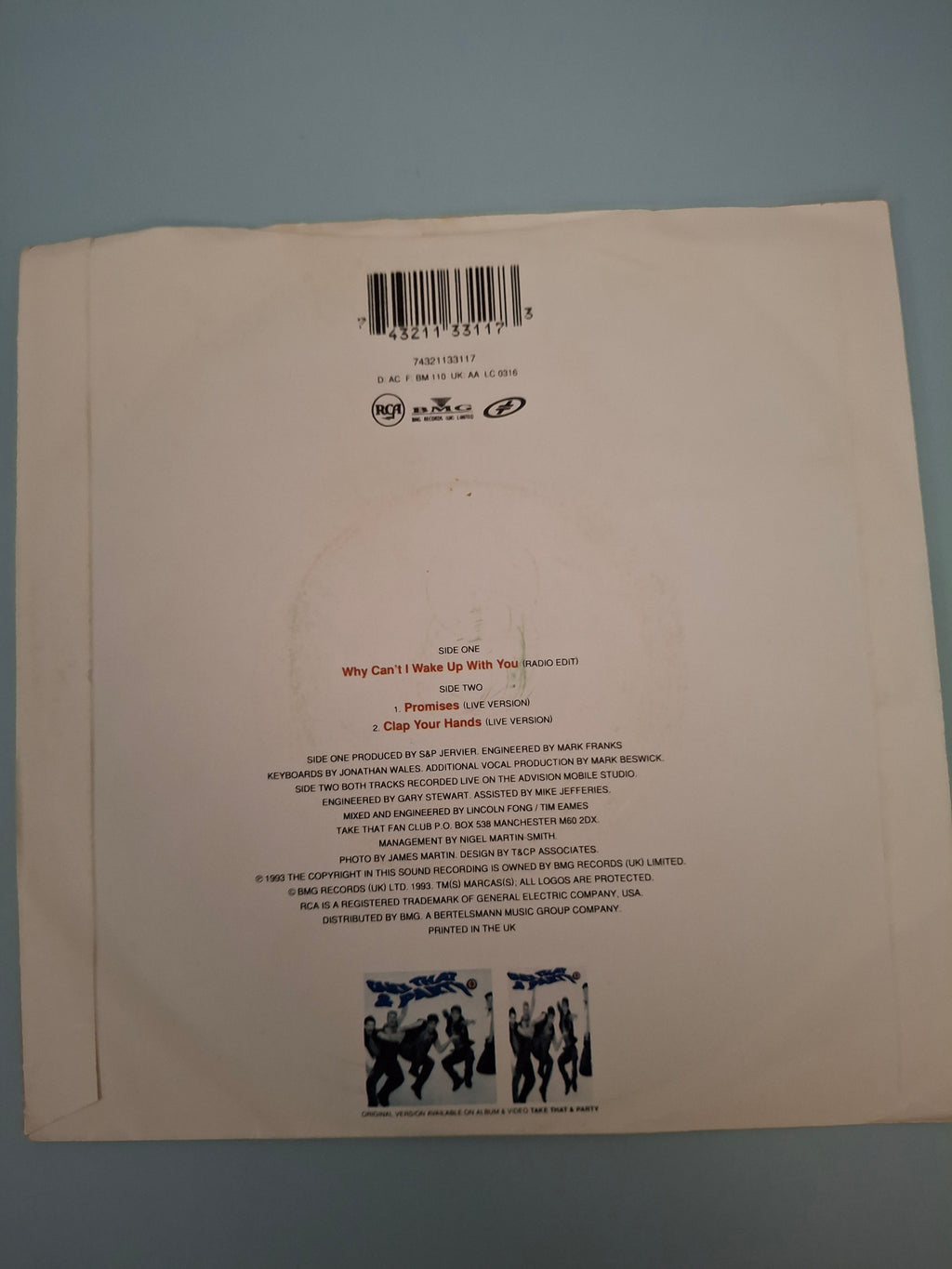 Take That - Why Can't I Wake Up With You? (UK 1993 Original Limited Edition 7" Vinyl EP, RCA, Cat No. 74321 13311 7)