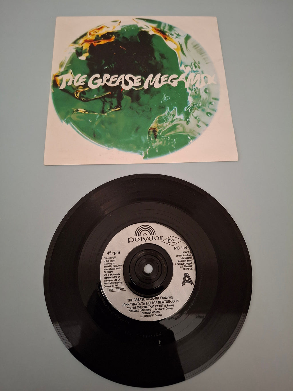 John Travolta & Olivia Newton-John - The Grease Megamix - 1990 UK 7" Vinyl Single (Polydor, PO 114)