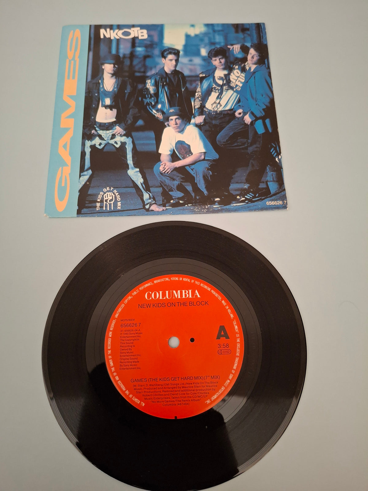 New Kids On The Block - Games (The Kids Get Hard Mix) - 1990 UK 7" Vinyl Single (Columbia, 656626 7)