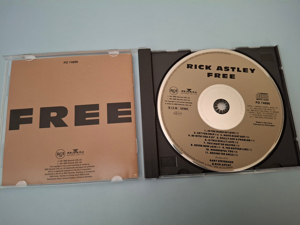 Rick Astley - Free CD Album (1991, Cat No. PD 74896)