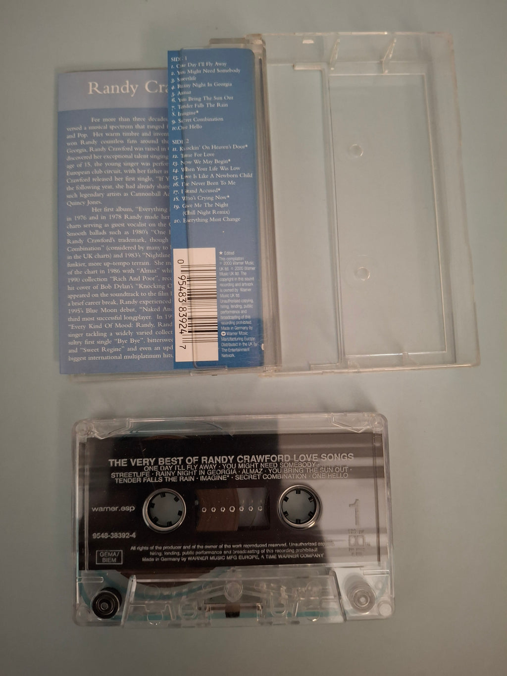 Randy Crawford - The Very Best Of Randy Crawford Love Songs Original 2000 UK/Europe Cassette Tape (Warner.ESP 9548-38392-4)