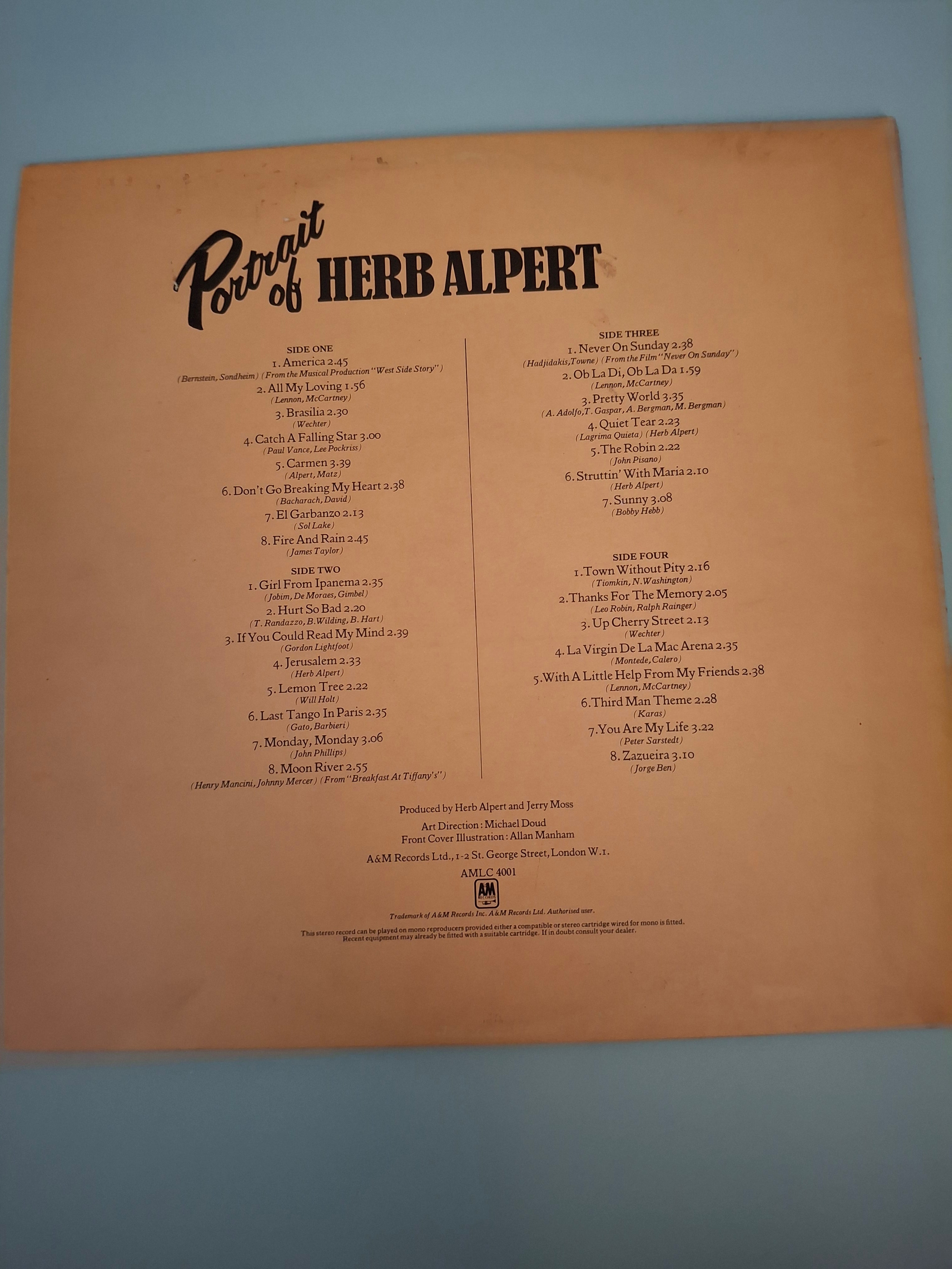 Herb Alpert - Portrait Of Herb Alpert Original 1973 Double Vinyl LP (A&M AMLC 4001)