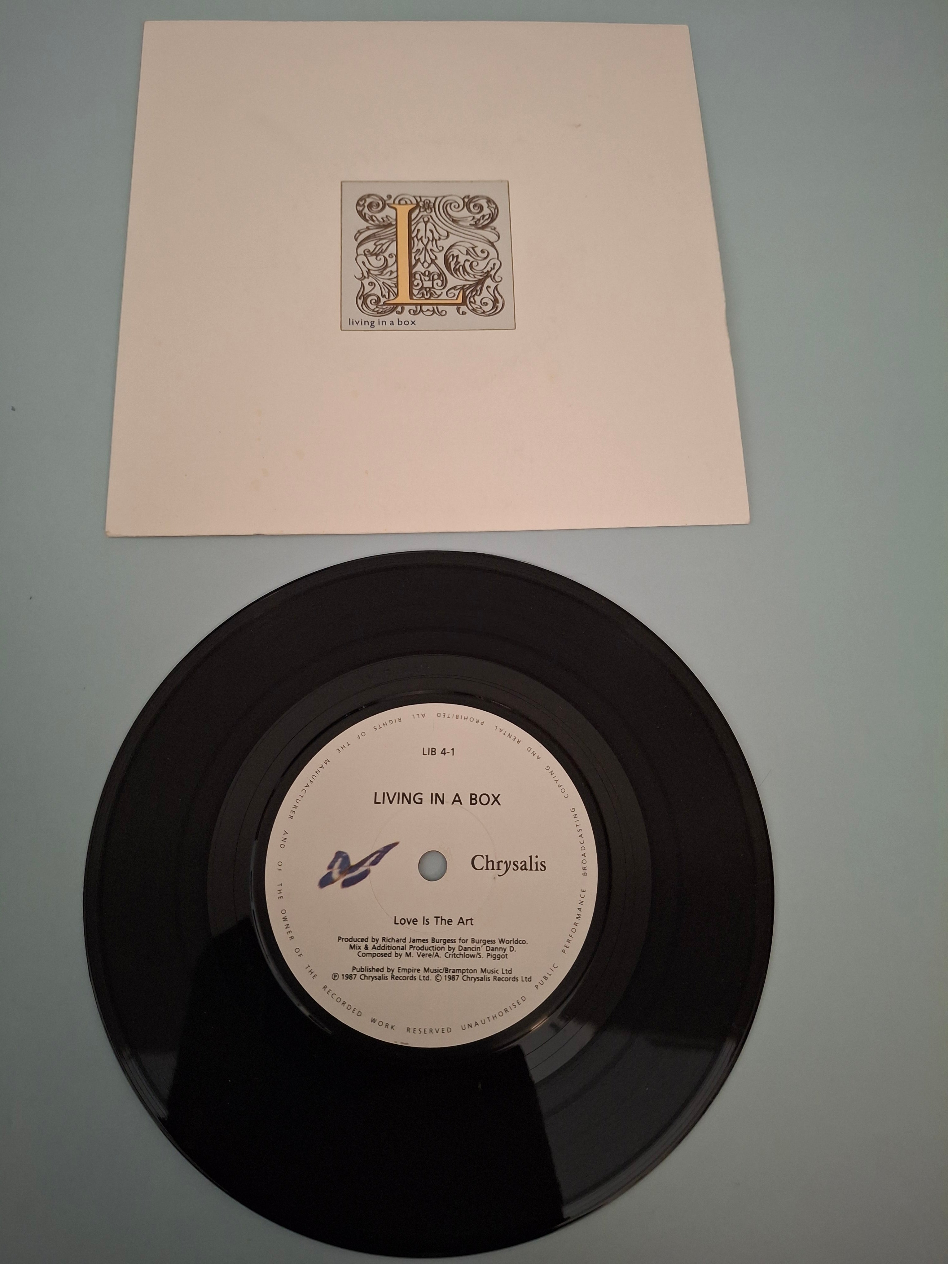 Living In A Box - Love Is The Art Original 1988 UK 7" Vinyl Picture Sleeve Single (Chrysalis LIB 4)
