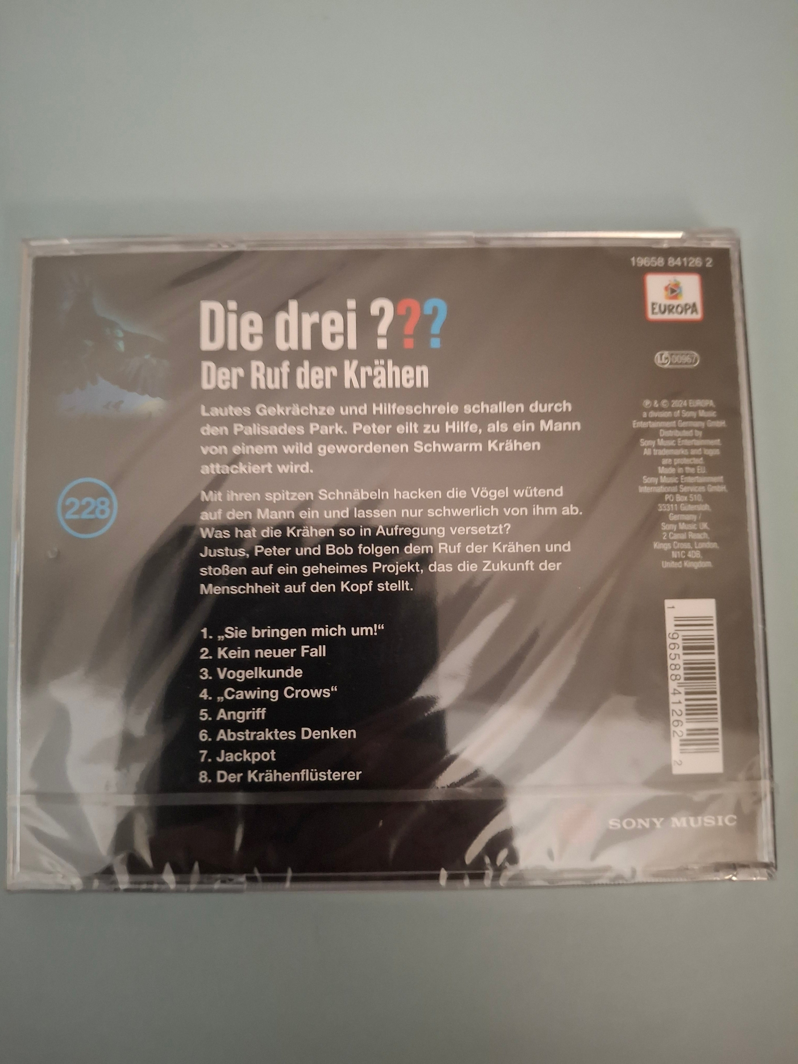 Die drei ??? - Folge 228: Der Ruf der Krähen Original 2024 German Audio Drama CD - Brand New & Factory Sealed (EUROPA / Sony Music)
