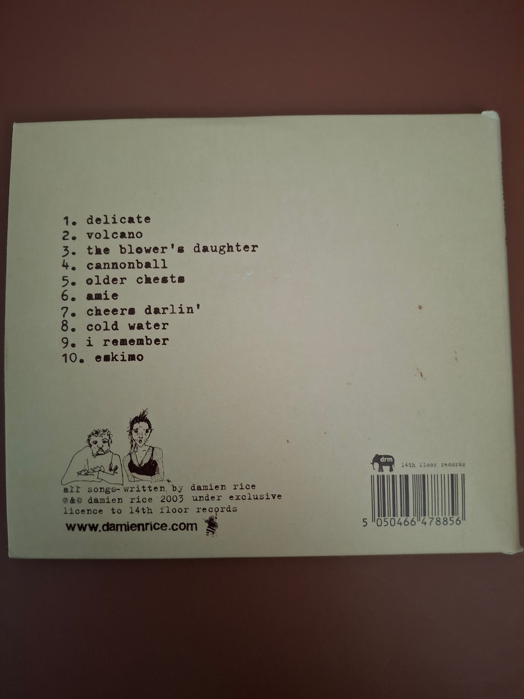 Damien Rice O Gatefold Card Sleeve CD Album 14th Floor Records 2003 UK
