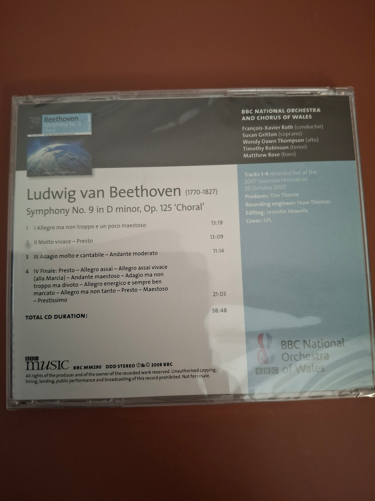 Beethoven Symphony No 9 Choral Francois-Xavier Roth BBC NOW New Sealed CD 2008