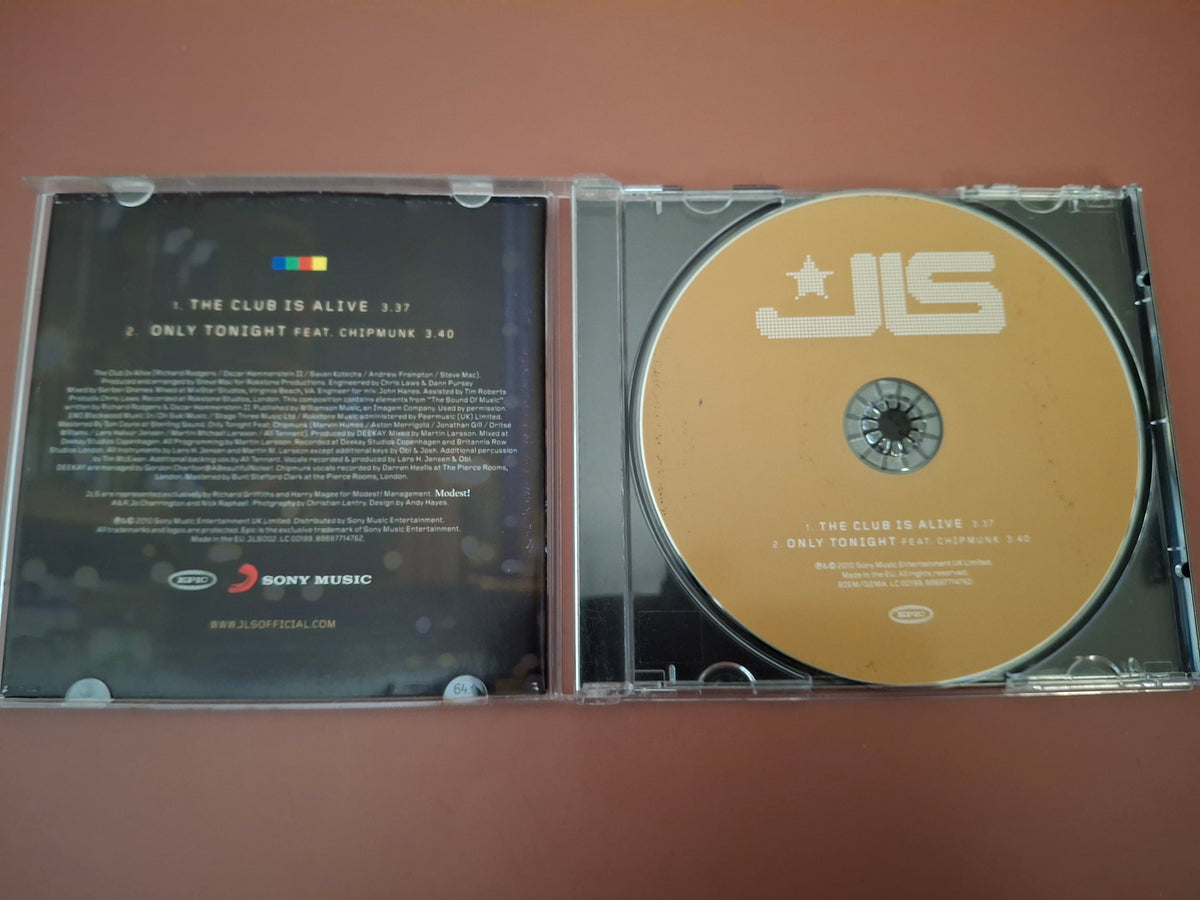 JLS The Club Is Alive Only Tonight CD Single UK Pressing Epic 2010