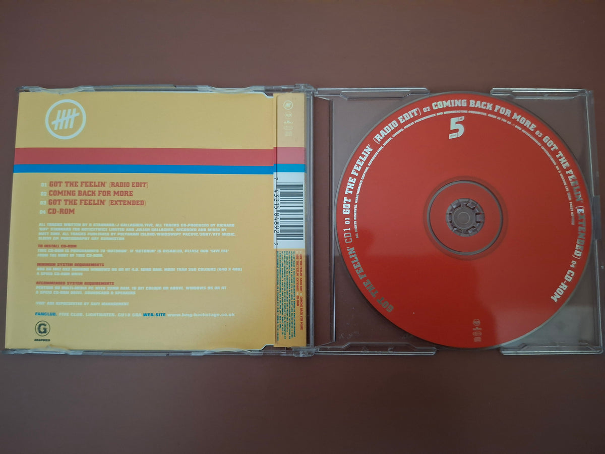 Five Got The Feelin CD1 Enhanced CD Single UK Pressing RCA BMG 1998
