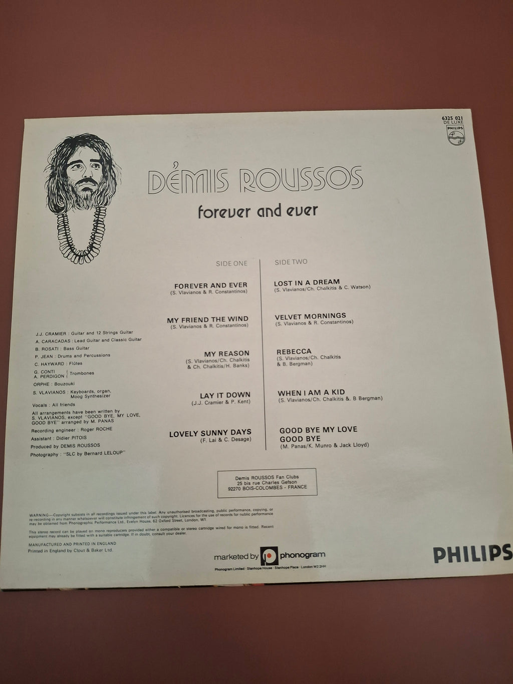 Demis Roussos Forever and Ever Vinyl LP Original UK Pressing Philips 1973