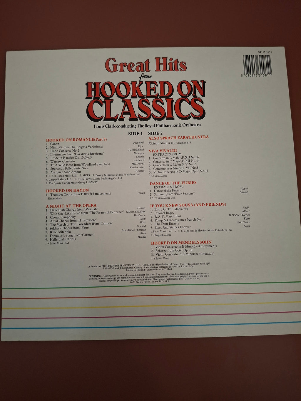 Great Hits From Hooked On Classics Louis Clark RPO Vinyl LP Hallmark 1984