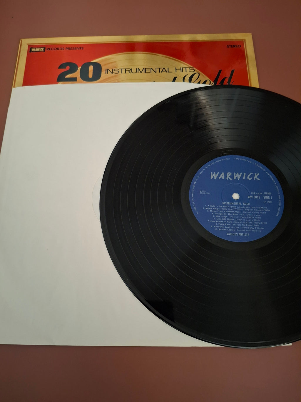20 Instrumental Hits Instrumental Gold Various Artists Vinyl LP Warwick 1976