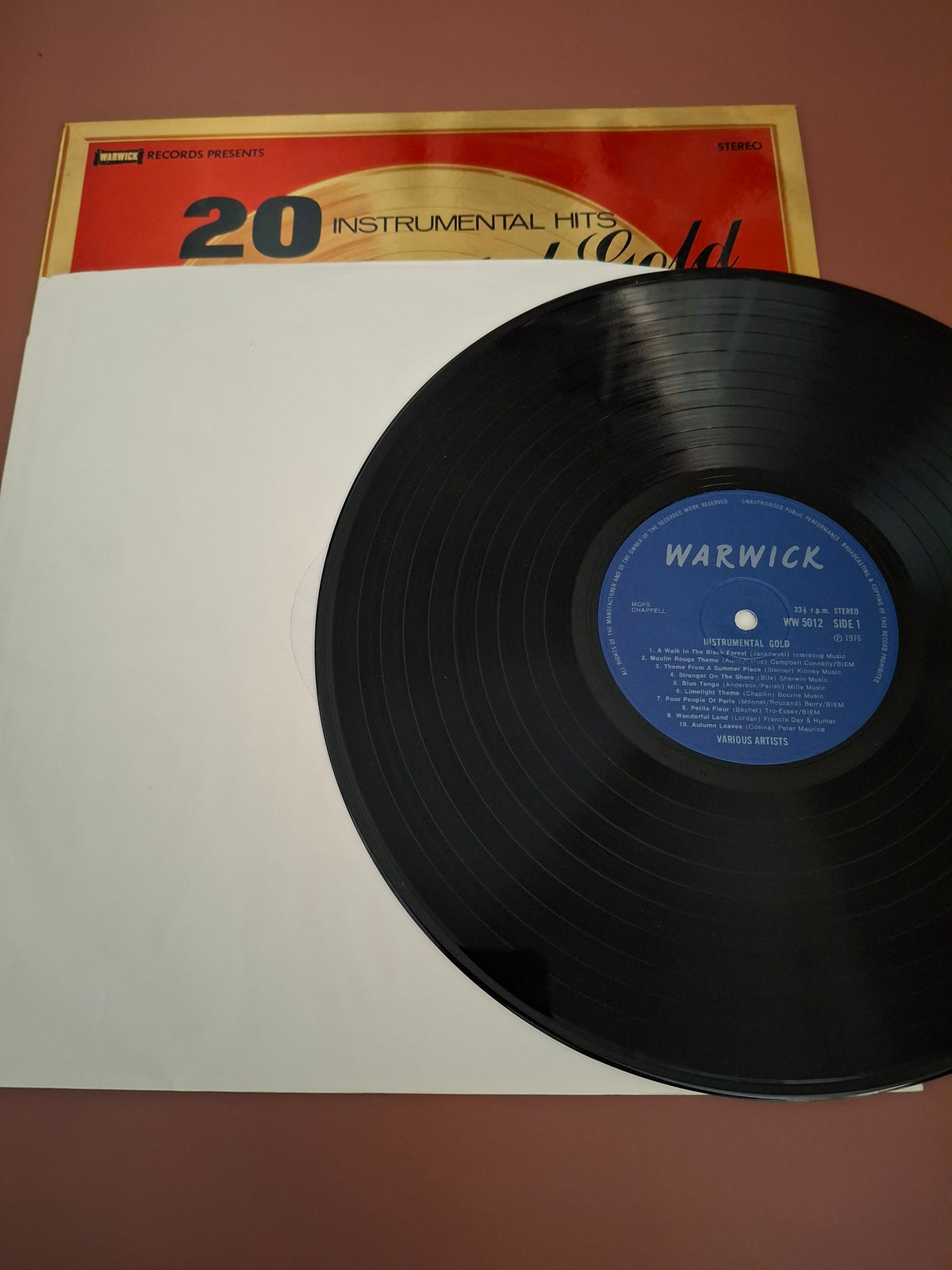20 Instrumental Hits Instrumental Gold Various Artists Vinyl LP Warwick 1976