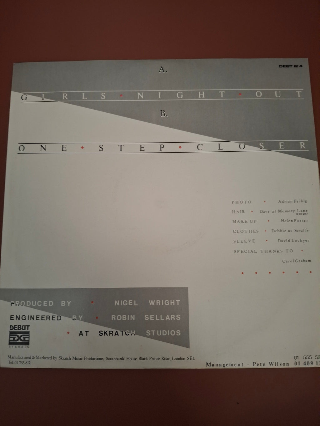Toto Coelo Girls Night Out 12" Vinyl Single UK Debut Records 1983