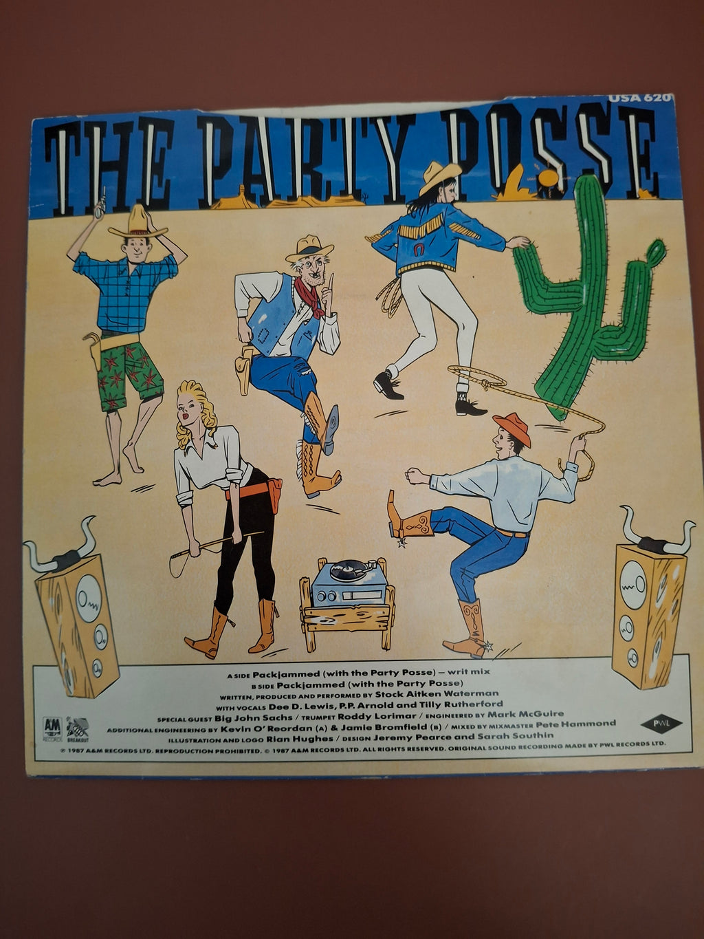 Stock Aitken Waterman Packjammed With The Party Posse 7" Vinyl Single A&M 1987