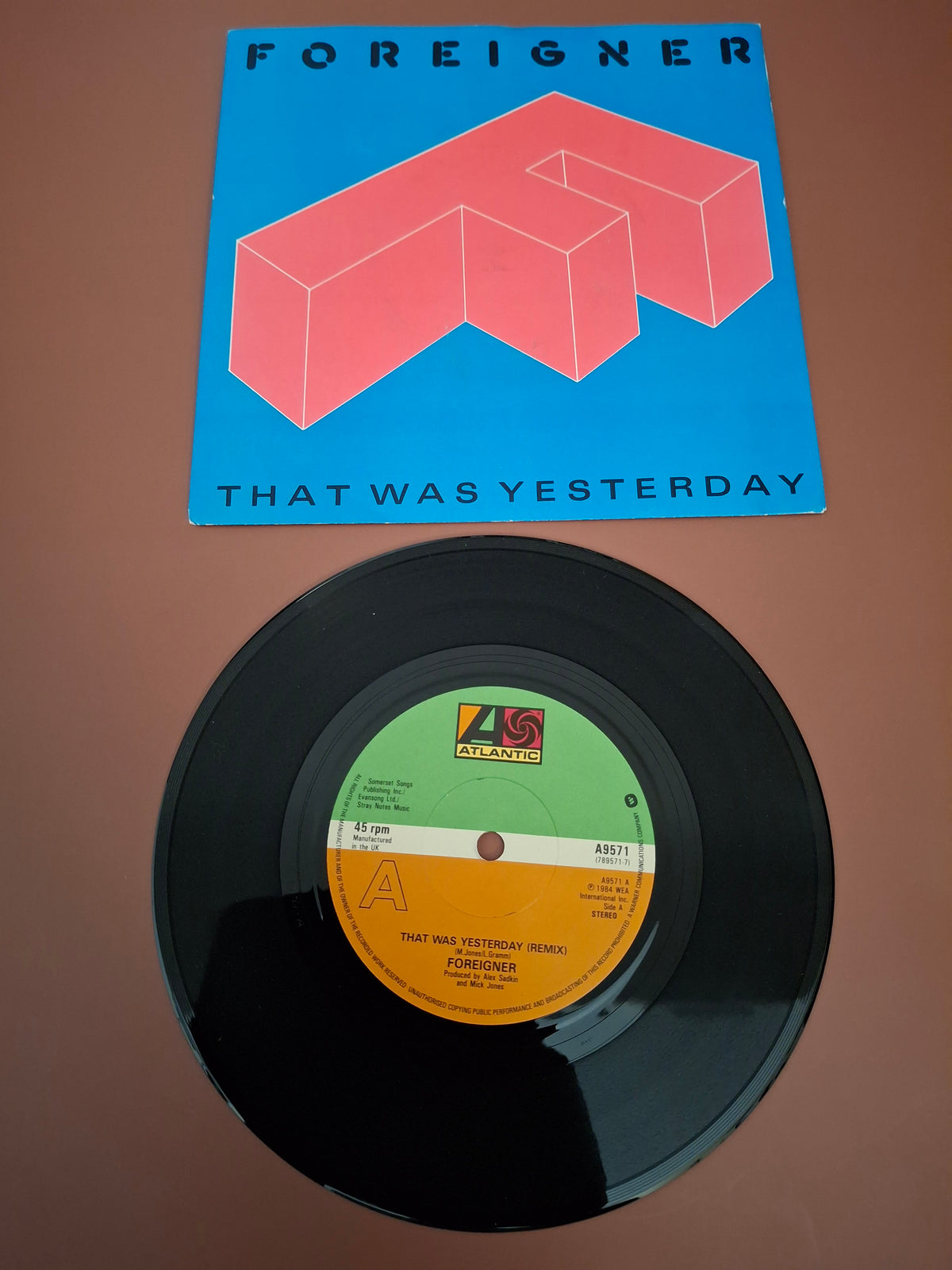 Foreigner That Was Yesterday Remix 7" Vinyl Single UK Atlantic 1985