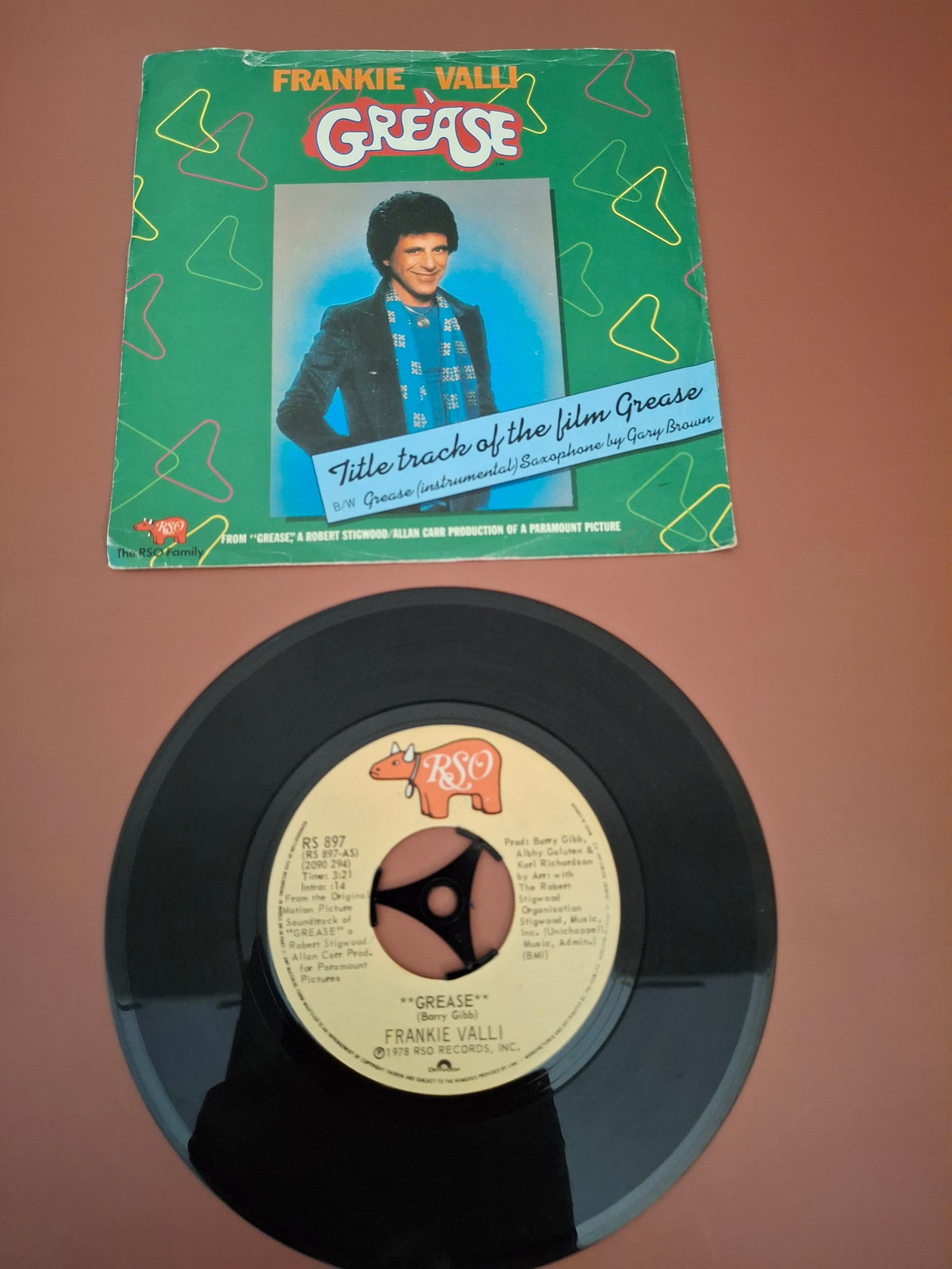 Frankie Valli Grease Original UK Pressing RSO 7" Vinyl Single 1978