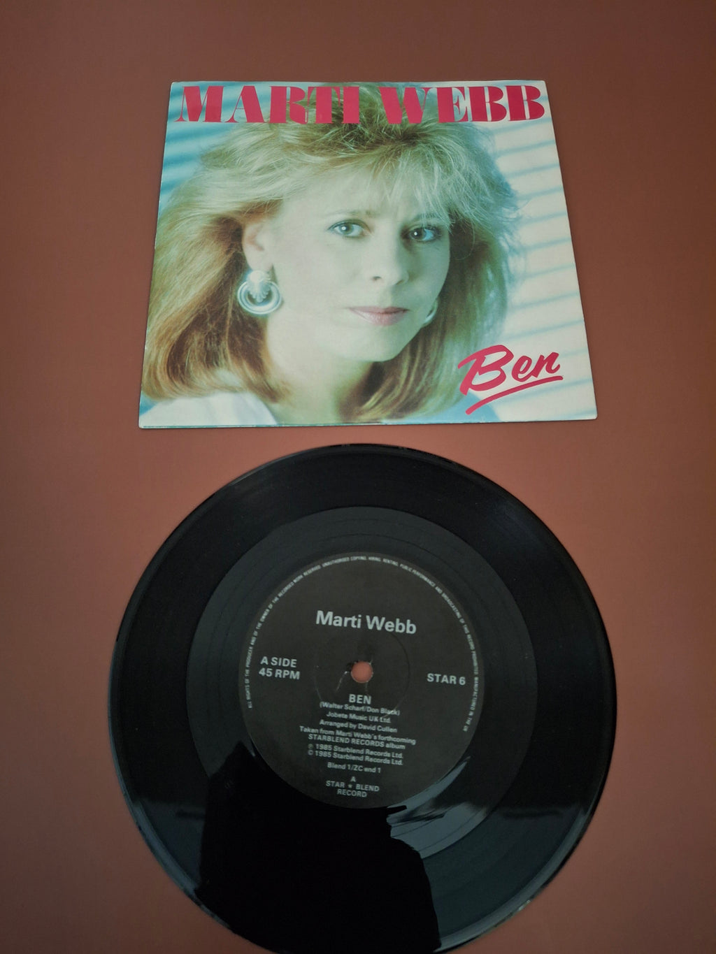 Marti Webb - Ben Original UK 7" Vinyl Single (1985, Starblend STAR 6 Pop Vocal, Picture Sleeve)