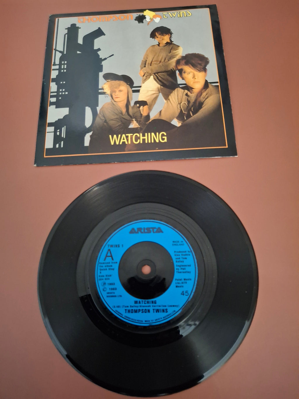 Thompson Twins - Watching Original UK 7" Vinyl Single (1983, Arista TWINS 1 New Wave Synth-Pop, Picture Sleeve)