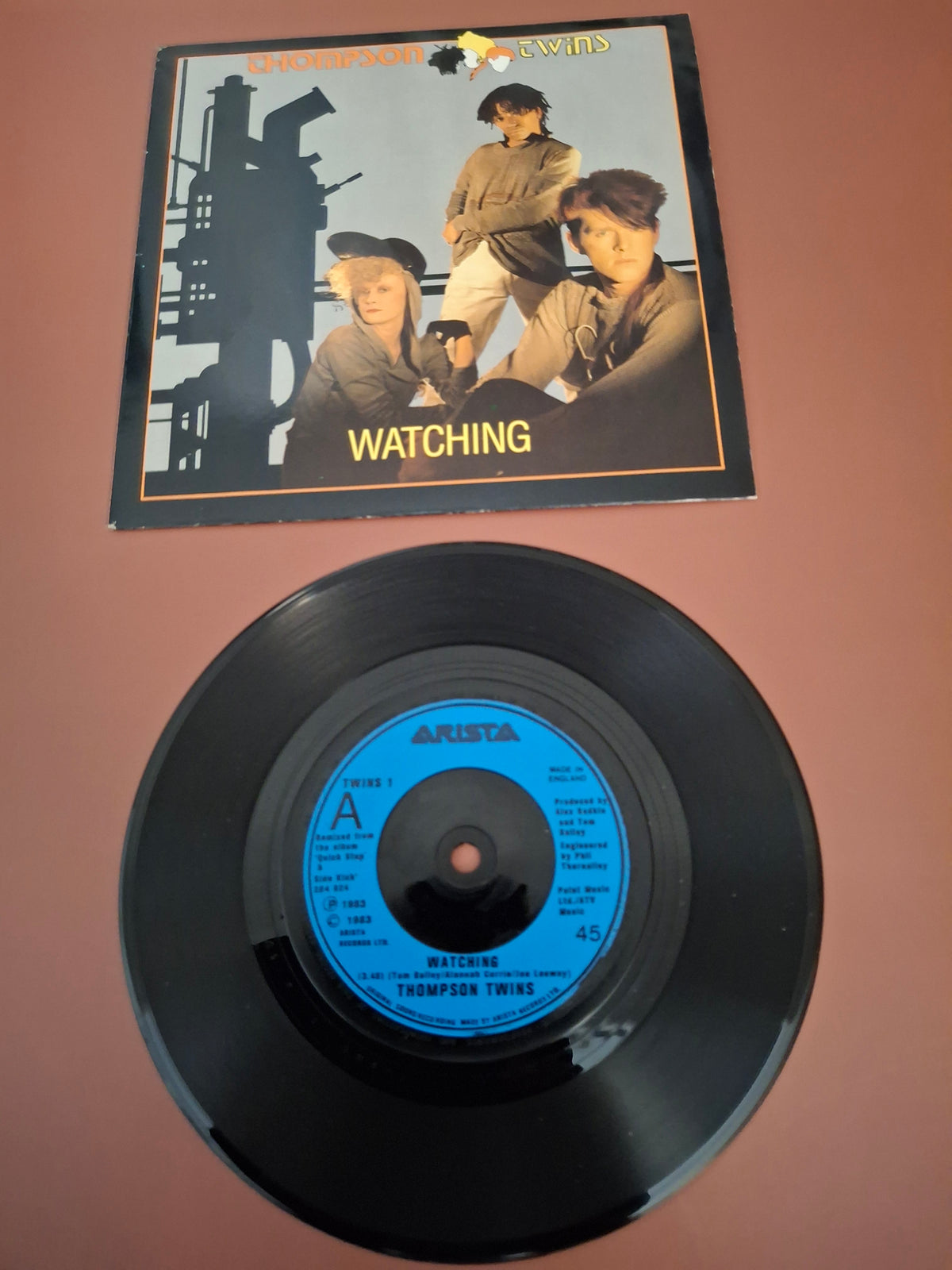 Thompson Twins - Watching Original UK 7" Vinyl Single (1983, Arista TWINS 1 New Wave Synth-Pop, Picture Sleeve)