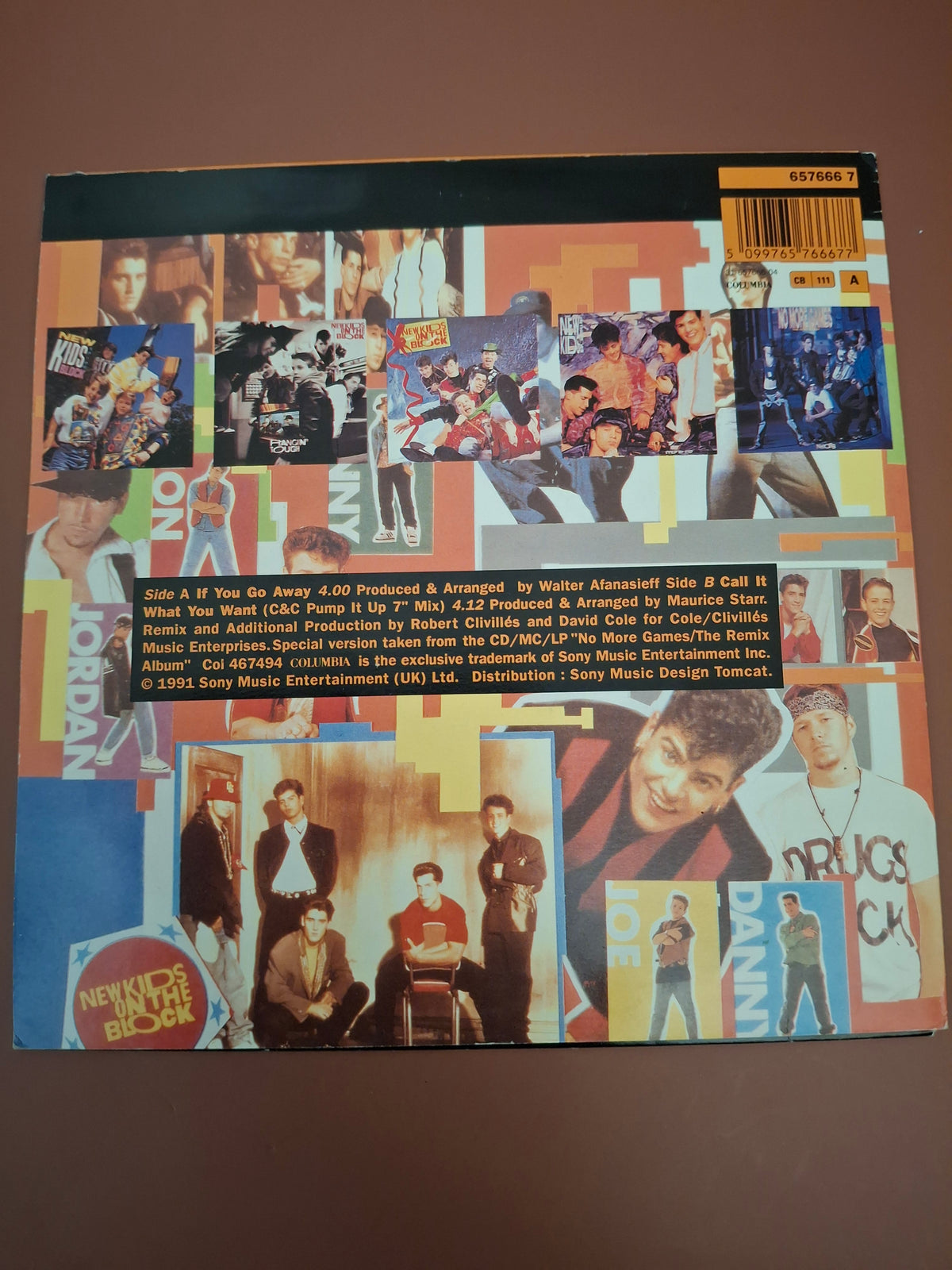 New Kids On The Block - If You Go Away Original UK 7" Vinyl Single (1991, Columbia 657666 7 Boyband Pop, Picture Sleeve)