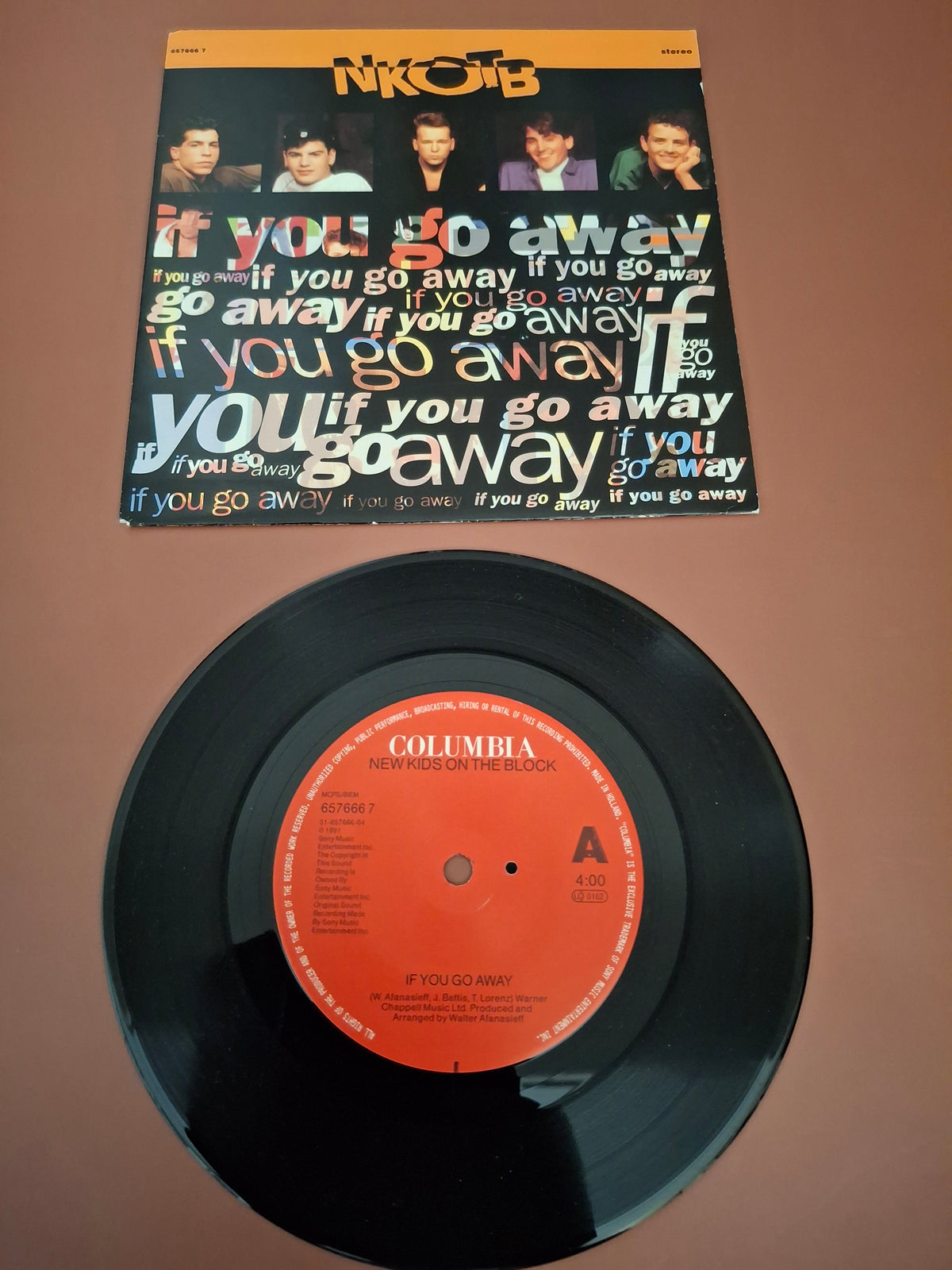 New Kids On The Block - If You Go Away Original UK 7" Vinyl Single (1991, Columbia 657666 7 Boyband Pop, Picture Sleeve)