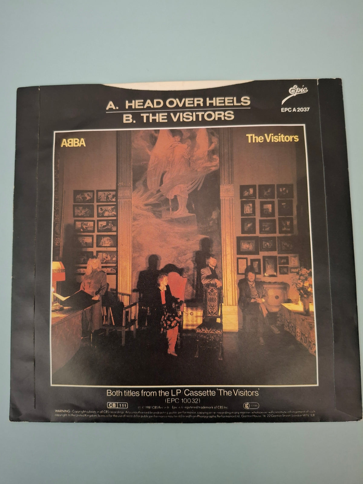 ABBA Head Over Heels / The Visitors Original UK Picture Sleeve 7" Vinyl Single 1982 Epic Pressing