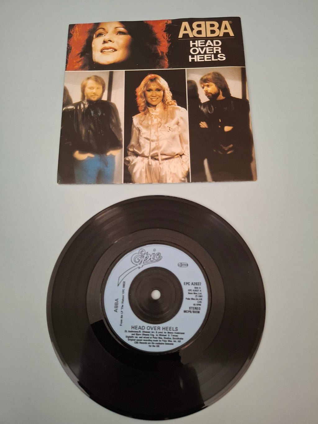 ABBA Head Over Heels / The Visitors Original UK Picture Sleeve 7" Vinyl Single 1982 Epic Pressing
