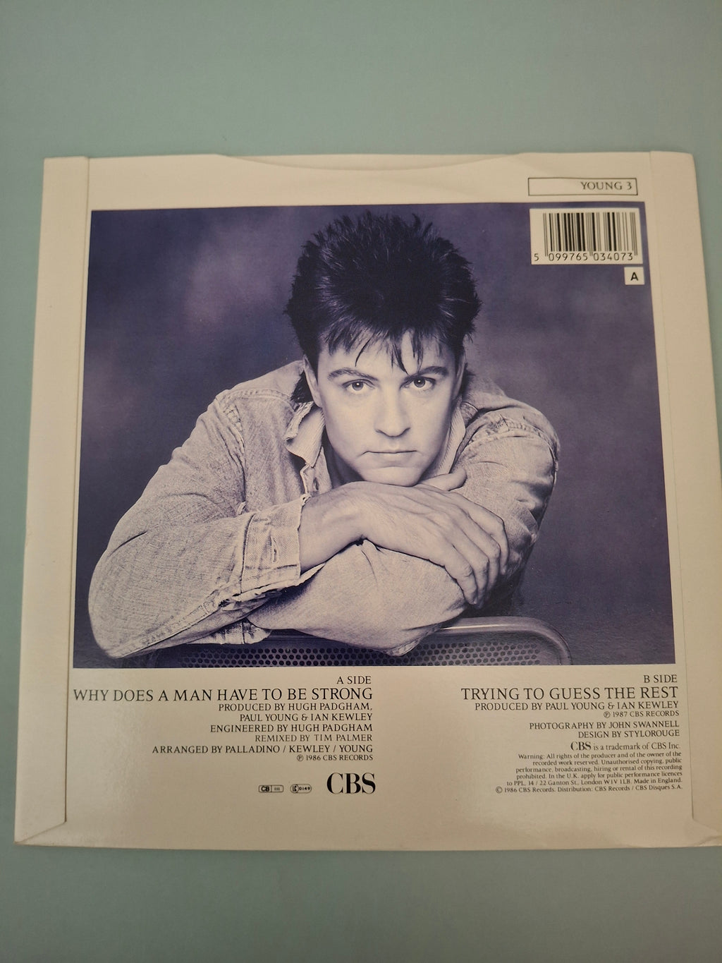 Paul Young Why Does A Man Have To Be Strong Original UK Picture Sleeve 7" Vinyl Single 1987 CBS Pressing